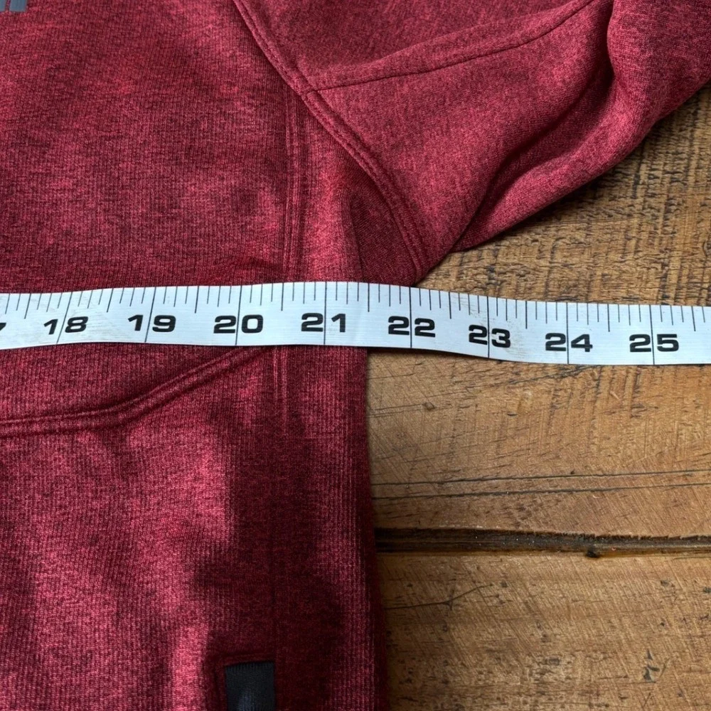 The North Face Mens Red Full Zip Hooded Fleece Sweatshirt Jacket Size Large
